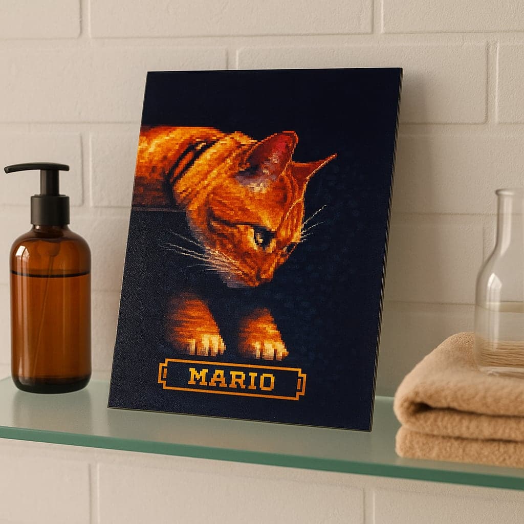 Metallic Photo Pet Portrait - Gift-ready sizes, frame-flexible