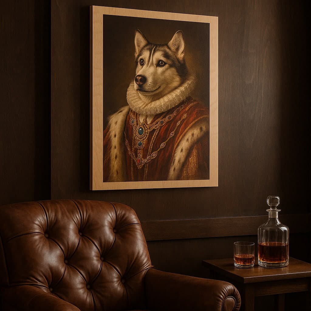 Wood Print Pet Portrait - Rustic charm, modern execution