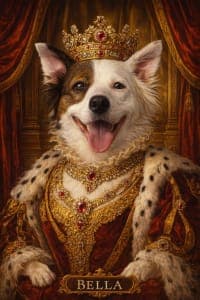 Royal Queen pet portrait style