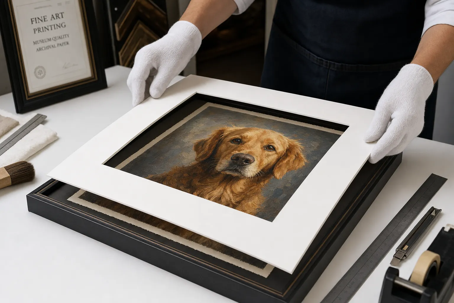 Fine Art Print Pet Portrait in context