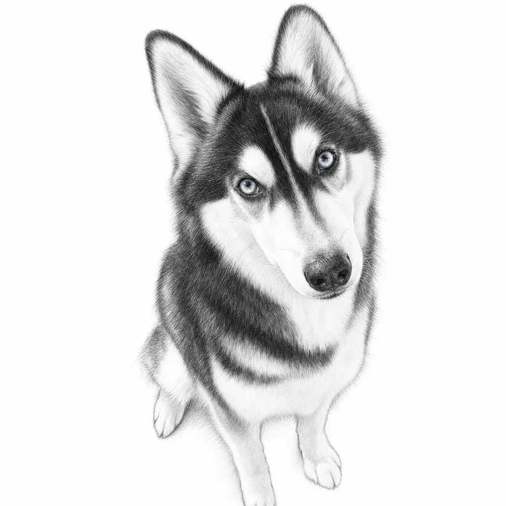 Pencil Sketch pet portrait style