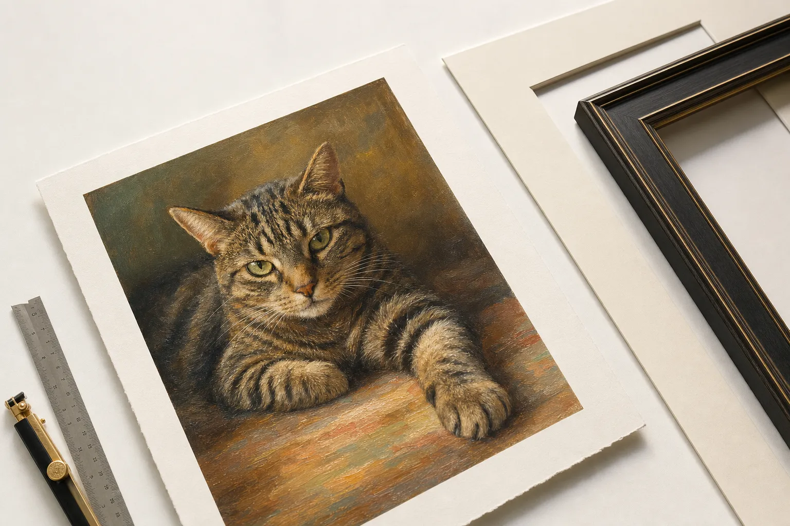 Fine art print pet portrait — museum-quality archival paper prints ready for custom framing