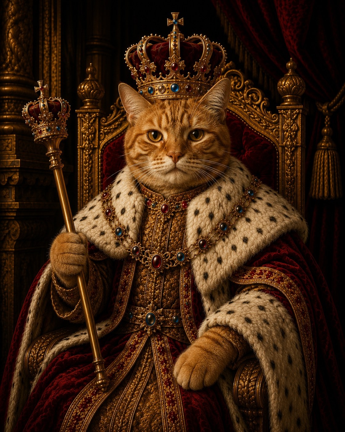 A Royal King style custom pet portrait, one of Pet Pic Portraits top selling styles